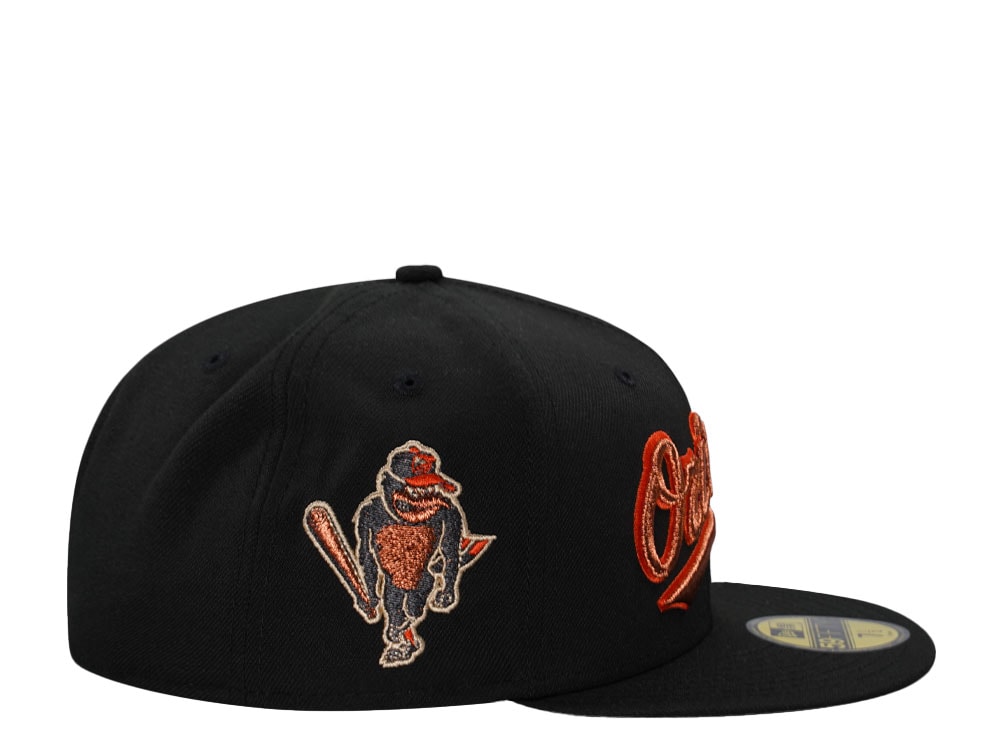 New Era Baltimore Orioles Black Metallic Throwback Edition 59Fifty Fitted Gorra