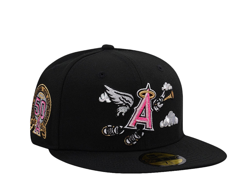 New Era Anaheim Angels 50th Anniversary Clouds Black Prime Edition 59Fifty Fitted Gorra