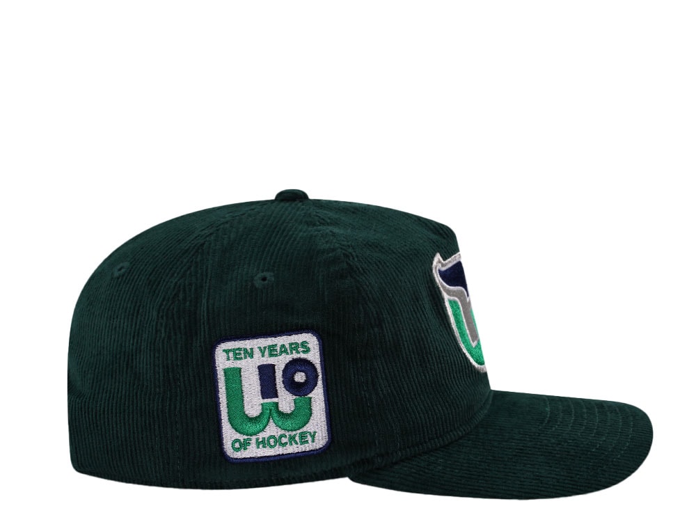 New Era Hartford Whalers 10th Anniversary Dark Green Corduroy Edition 19Twenty Snapback Gorra