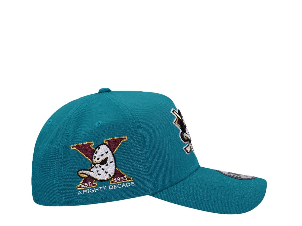New Era Anaheim Ducks 10th Anniversary Teal Prime Edition 9Forty A Frame Snapback Gorra