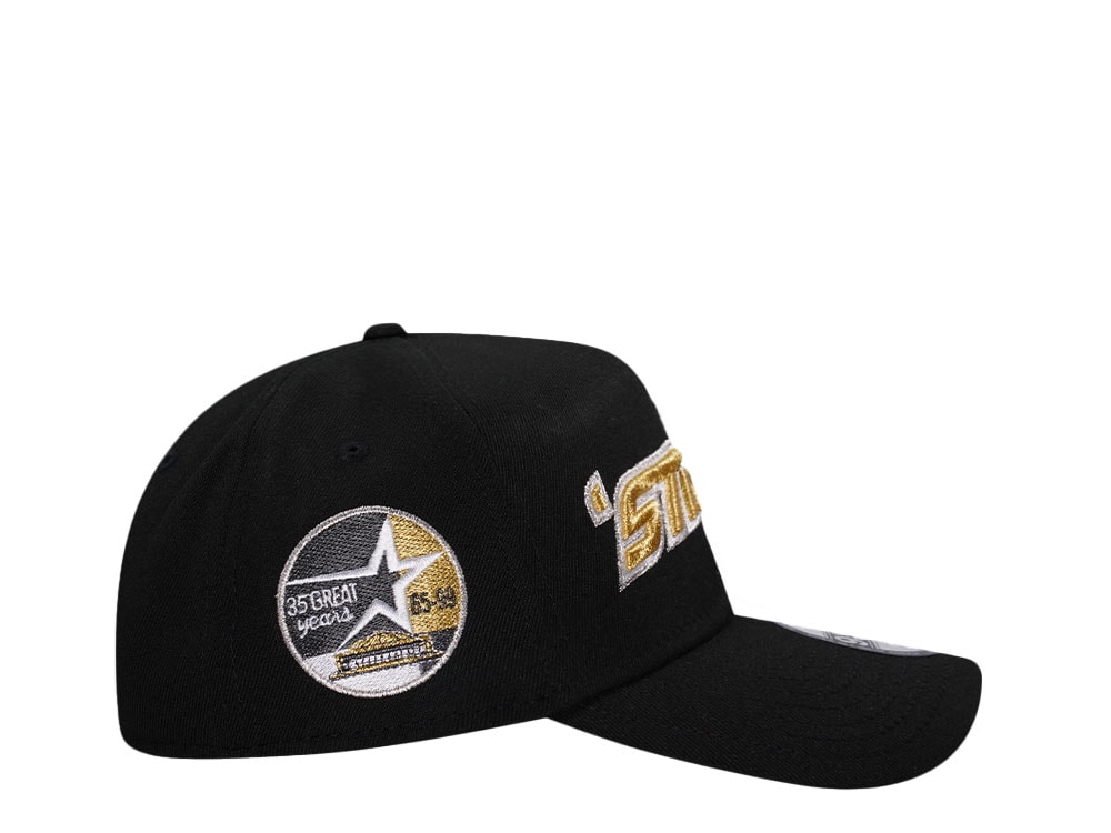 New Era Houston Astros 35th Anniversary Black Gold 9Forty A Frame Snapback Gorra