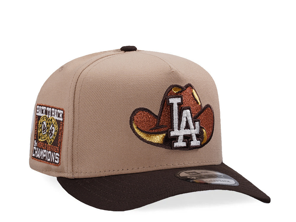New Era Los Angeles Dodgers Back to Back Camel Two Tone Edition 9Fifty A Frame Snapback Gorra