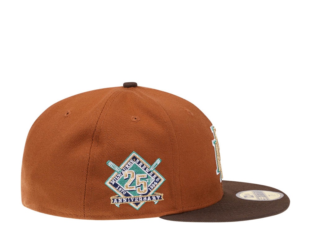 New Era Milwaukee Brewers 25th Anniversary Bourbon and Suede Edition 59Fifty Fitted Gorra