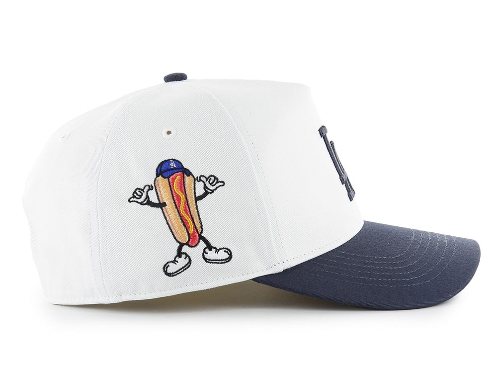 47Brand Los Angeles Dodgers White Cartoon Icon Edition Hitch Snapback Gorra