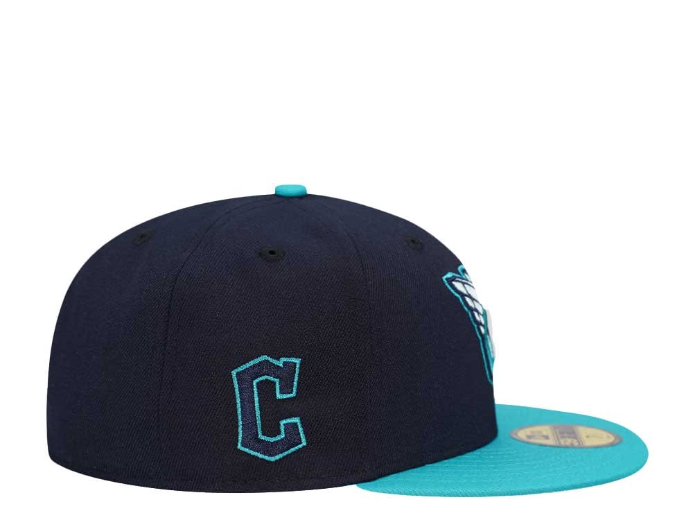 New Era Cleveland Guardians Ocean Chrome Two Tone Edition 59Fifty Fitted Gorra