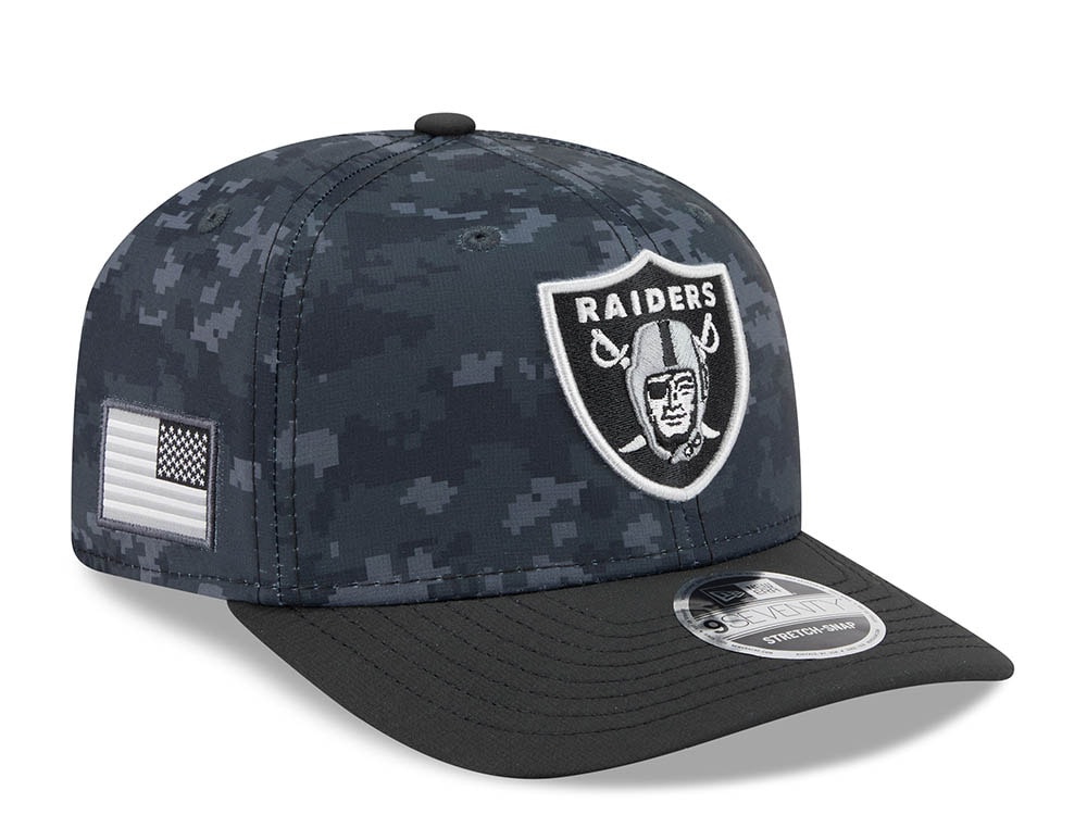 New Era Las Vegas Raiders NFL Salute to Service 2026 Digi Camo Black 9Seventy Stretch Snapback Gorra