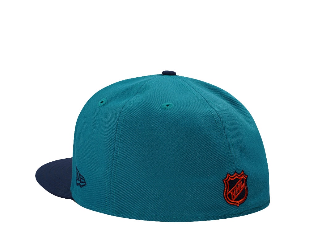 New Era San Jose Sharks 20th Anniversary Aqua Blue Two Tone Edition 59Fifty Fitted Gorra