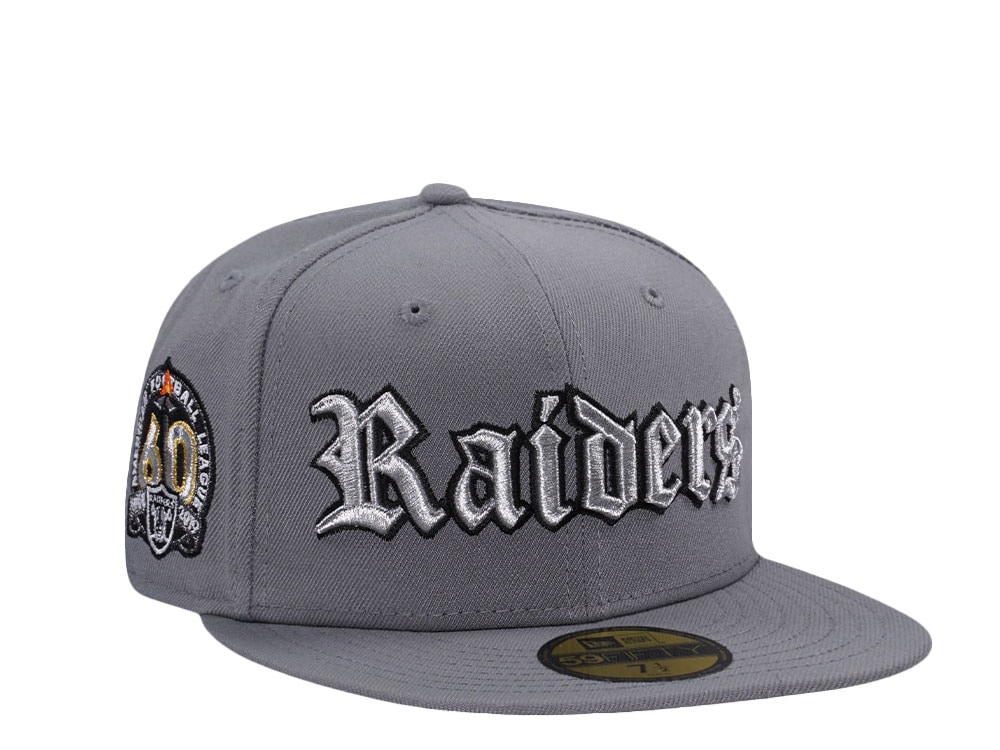 New Era Las Vegas Raiders 60th Anniversary Metallic Gray Prime Edition 59Fifty Fitted Gorra