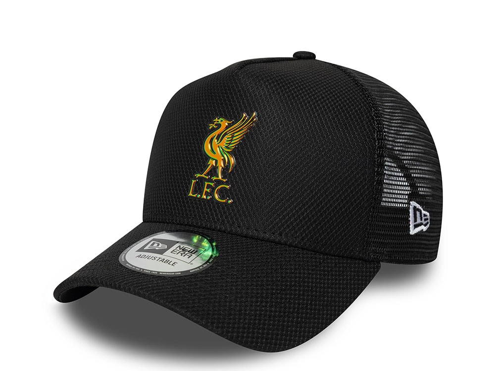 New Era Liverpool Fc Iridescent Logo Black Prime Edition 9Forty A Frame Trucker Snapback Gorra