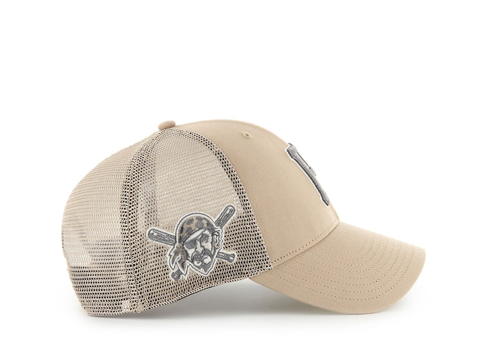 47Brand Pittsburgh Pirates Khaki Branson Edition Trucker MVP Snapback Gorra