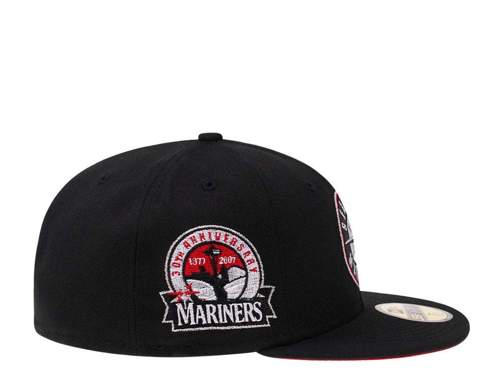 New Era Seattle Mariners 30th Anniversary Black and Red Prime Edition 59Fifty Fitted Gorra