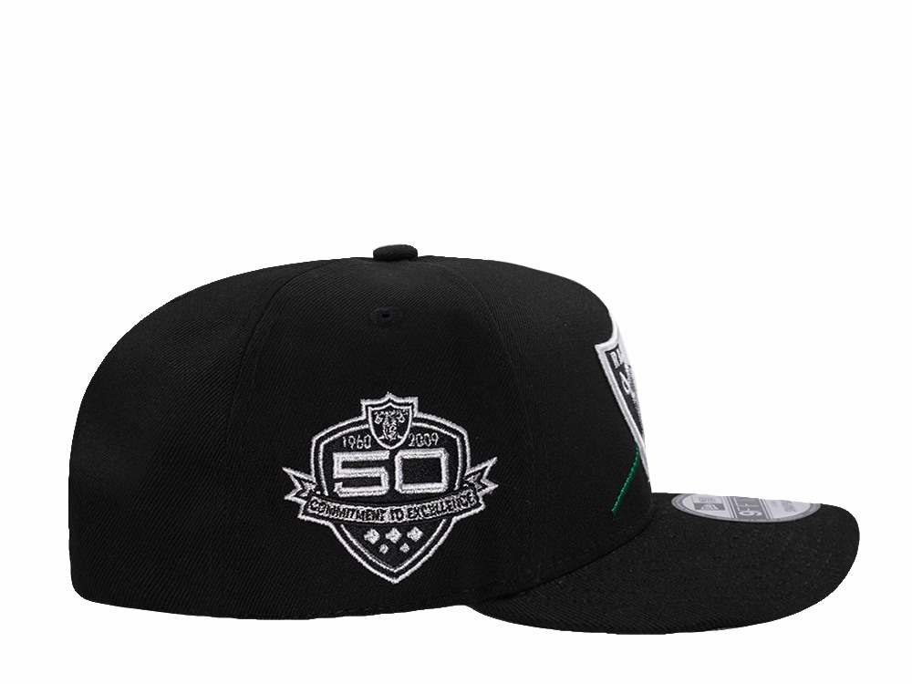 New Era Las Vegas Raiders 50th Anniversary Rose Black Prime Edition 9Fifty A Frame Snapback Gorra