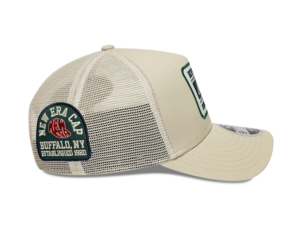 New Era Multi Patch Beige 9Forty M Crown A Frame Snapback Gorra