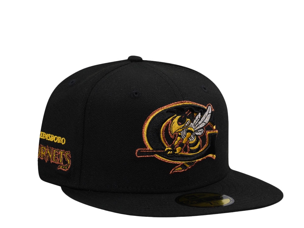 New Era Greensboro Hornets Black Yellow Prime Edition 59Fifty Fitted Gorra