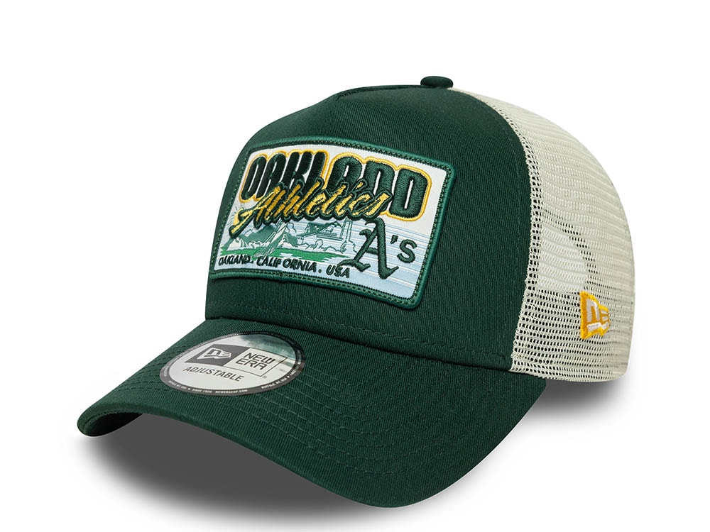 New Era Oakland Athletics Patch Dark Green 9Forty A Frame Trucker Snapback Gorra