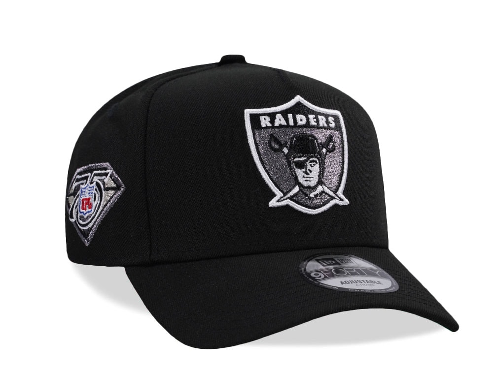 New Era Las Vegas Raiders 75th Anniversary Black Prime Edition 9Forty A Frame Snapback Gorra