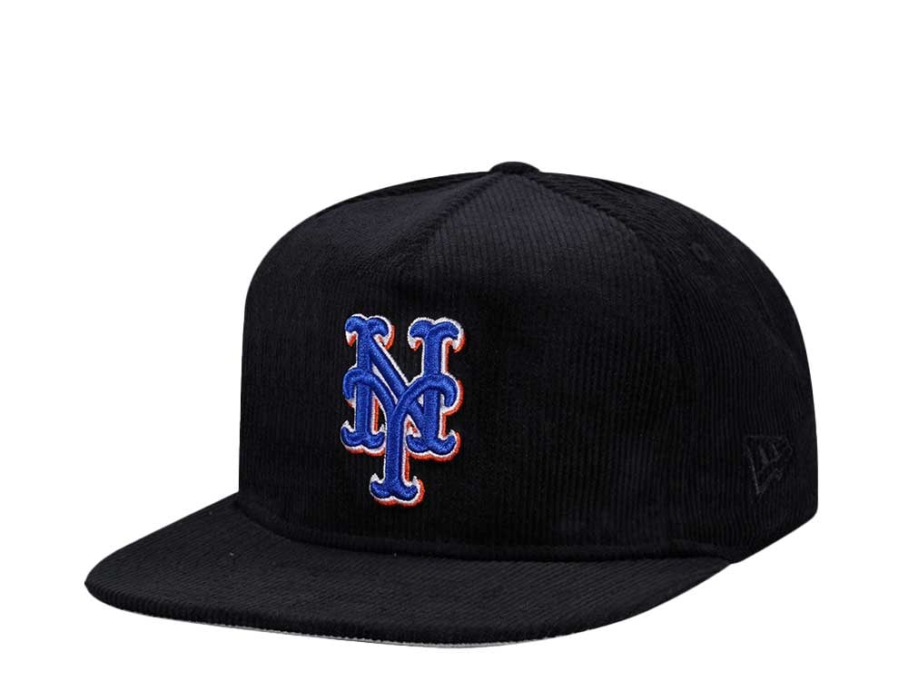 New Era New York Mets Cord Black Golfer Snapback Gorra