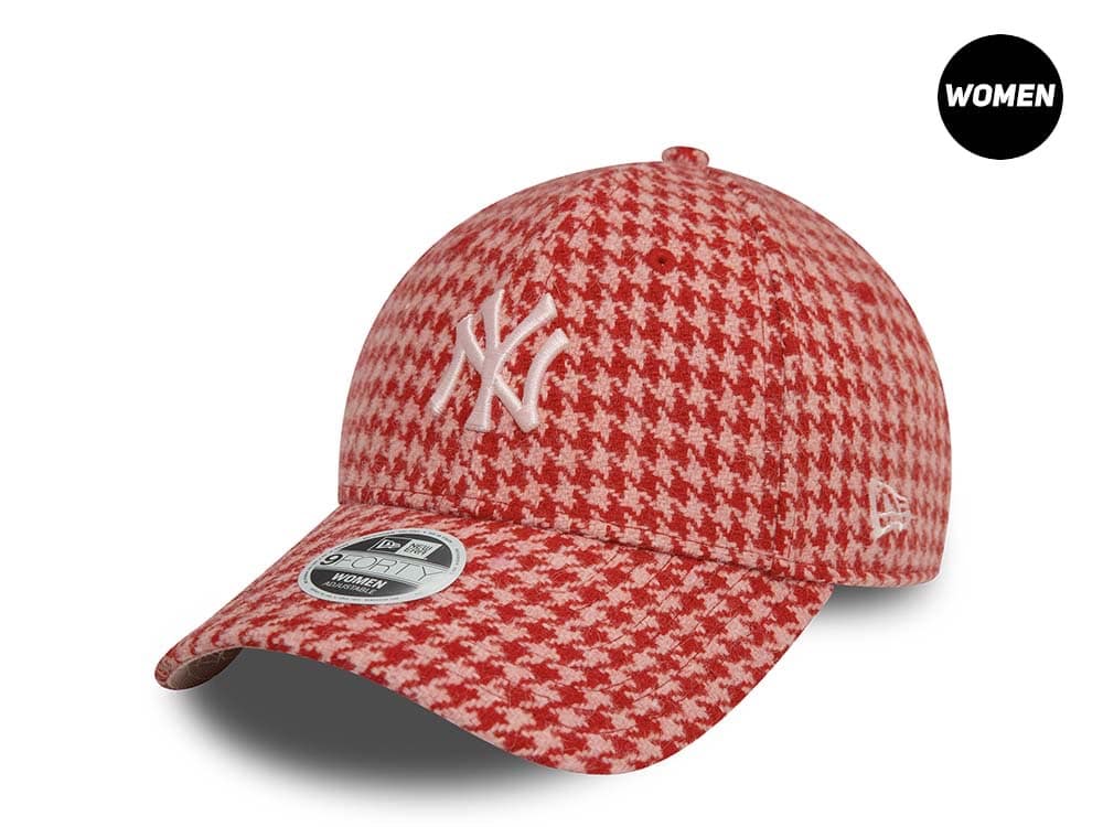 New Era New York Yankees Houndstooth Pink Womens 9Forty Snapback Gorra