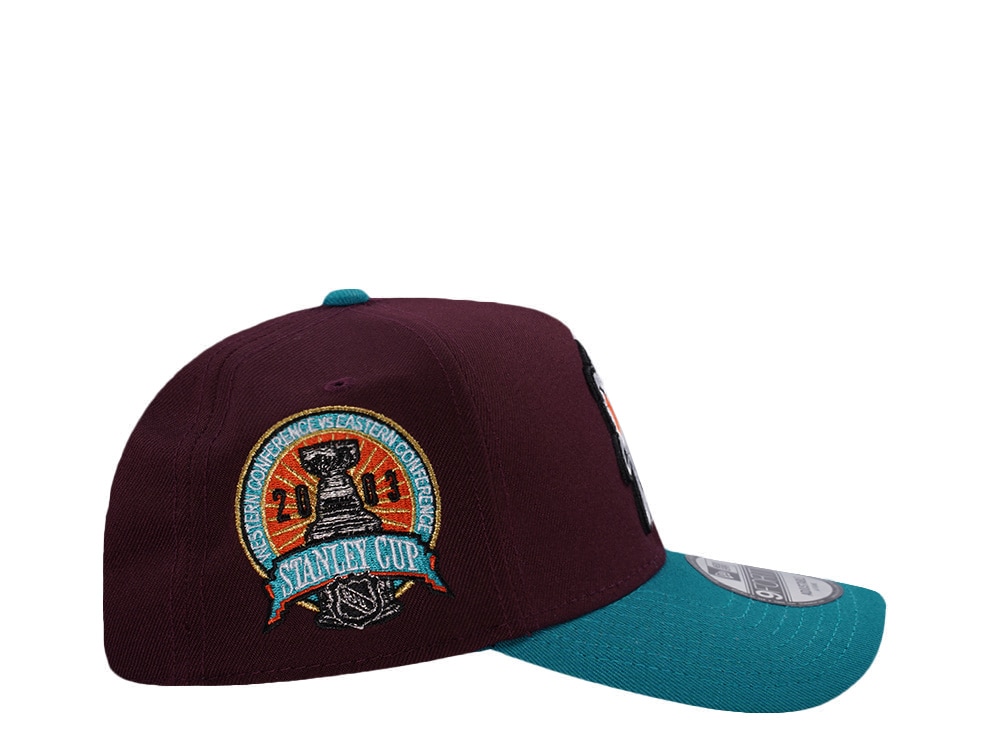 New Era Anaheim Ducks Stanley Cup 2003 Maroon Two Tone Edition 9Forty A Frame Snapback Gorra