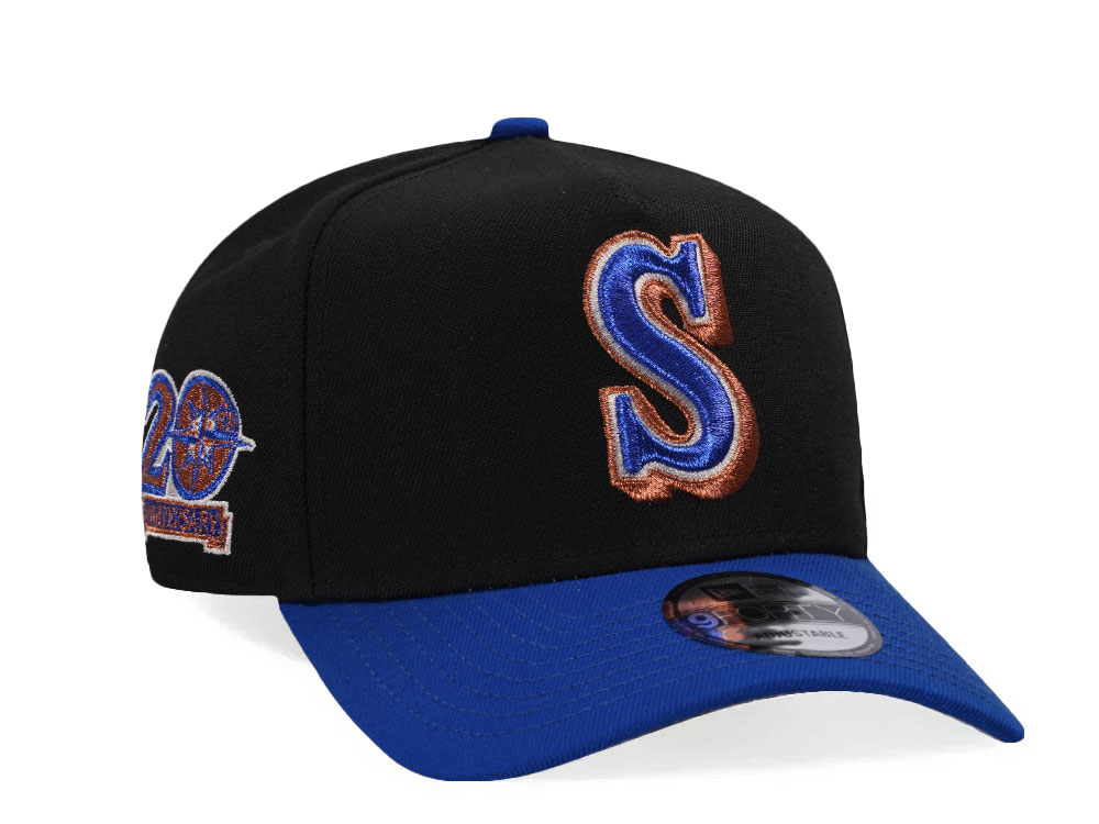 New Era Seattle Mariners 20th Anniversary Black Copper Two Tone Edition 9Forty A Frame Snapback Gorra