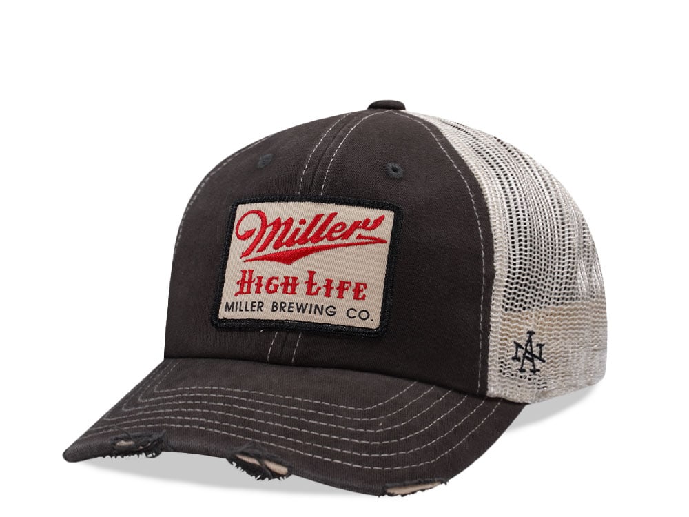 American Needle Miller High Life Black Orville Edition Trucker Snapback Gorra