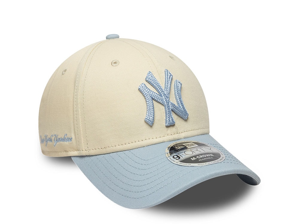 New Era New York Yankees Side Script Two Tone 9Forty M Crown Snapback Gorra
