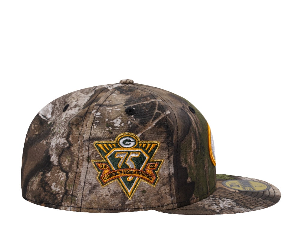 New Era Green Bay Packers 75th Anniversary Realtree APX Prime Edition 59Fifty Fitted Gorra