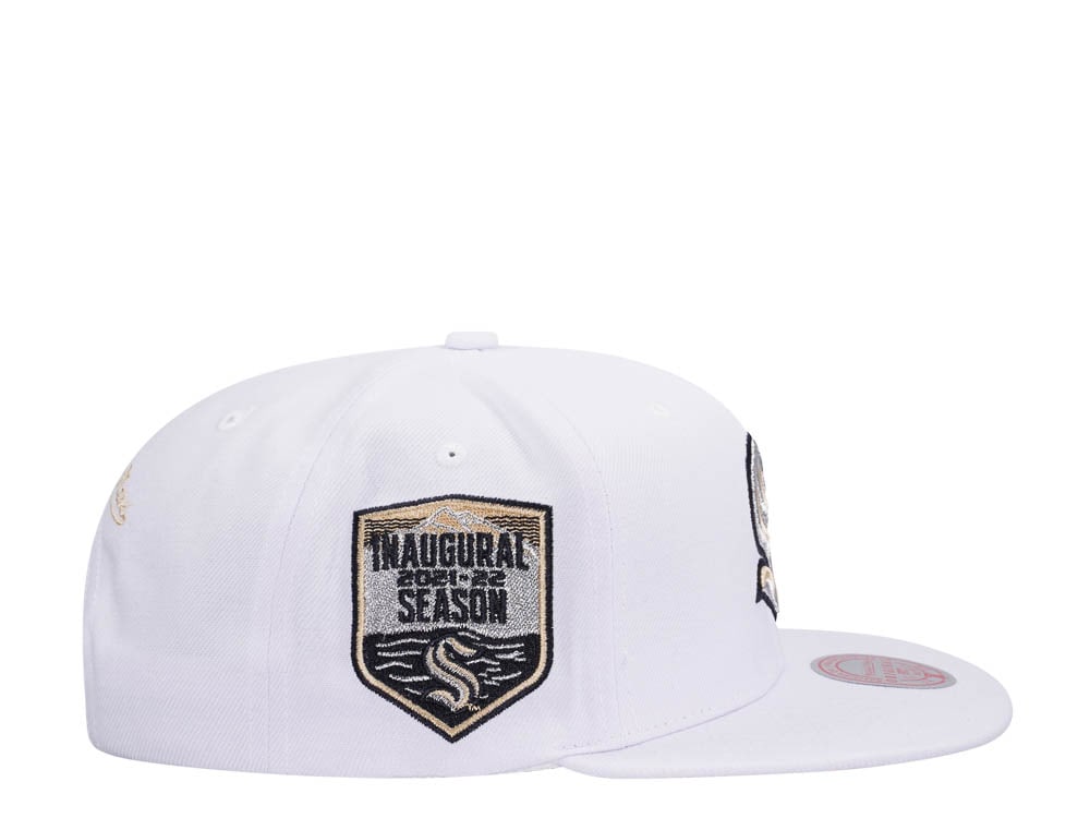 Mitchell & Ness Seattle Kraken Inaugural Season 2021-22 Winter White Snapback Gorra