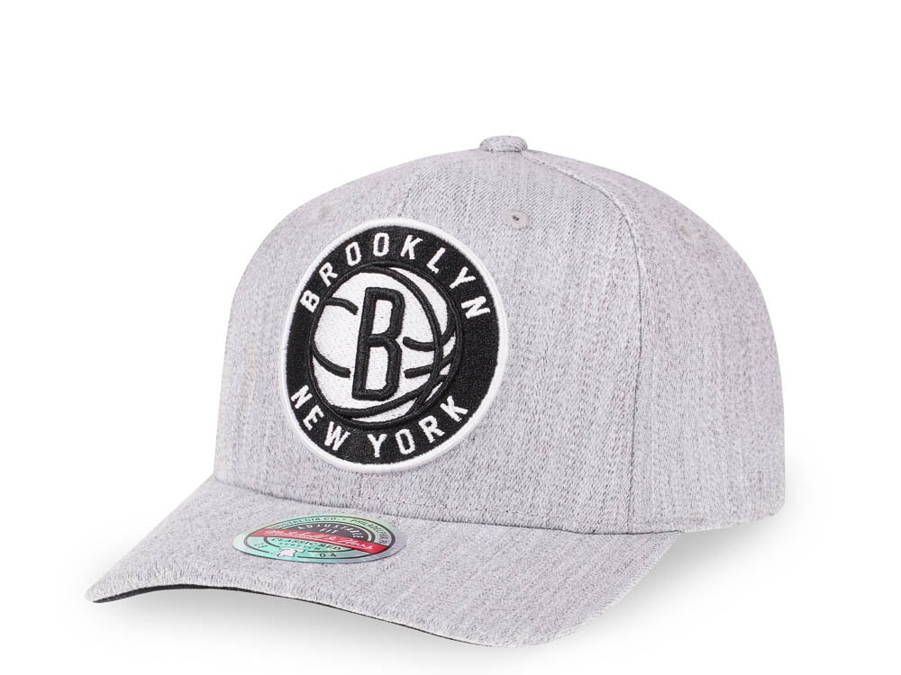 Mitchell & Ness Brooklyn Nets Heather Gray Red Line Flex Snapback Gorra