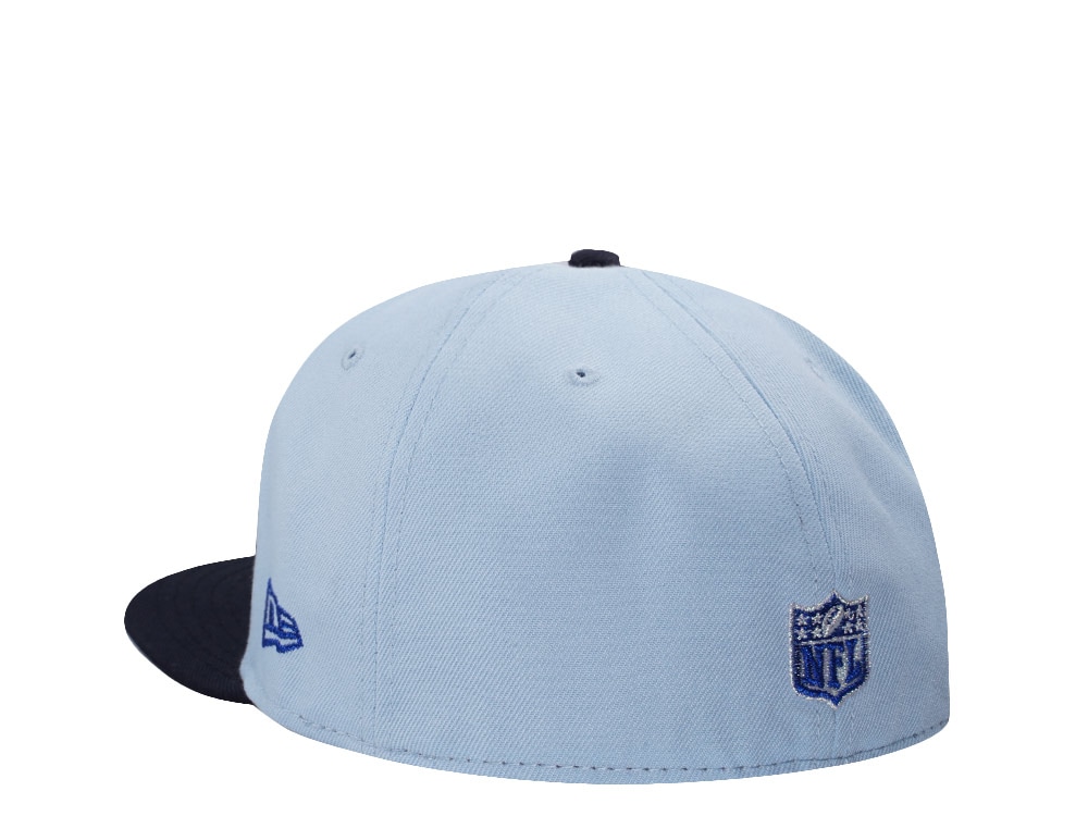 New Era Buffalo Bills Inaugural Season Metallic Glacier Blue Two Tone Edition 59Fifty Fitted Gorra