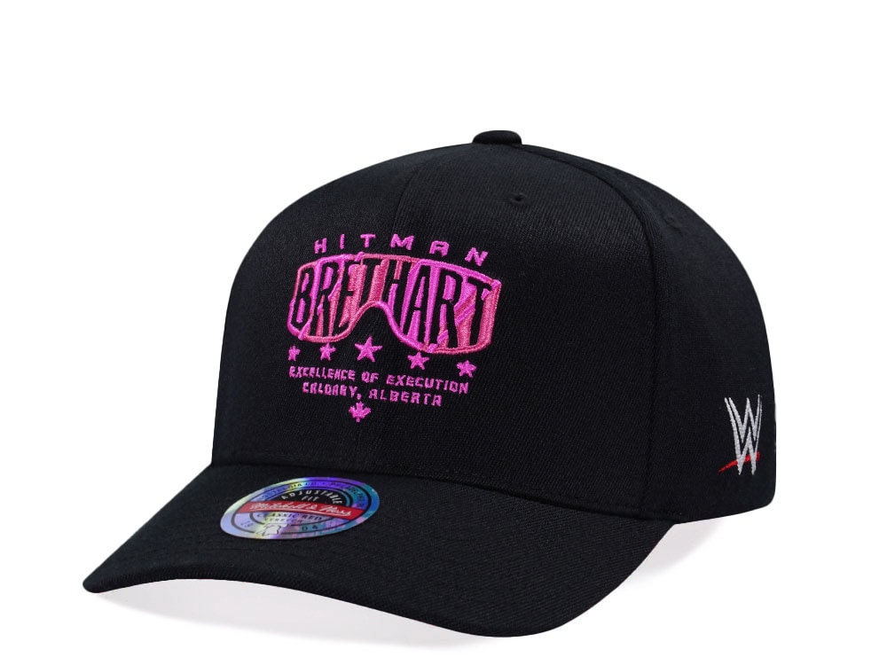 Mitchell & Ness Wrestlemania WWE Bret Hitman Hart Wordmark Classic Red Stretch Snapback Gorra