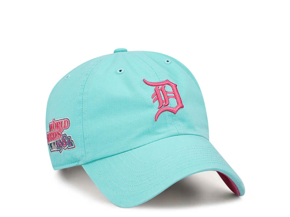 47Brand Detroit Tigers World Series 1984 Tiffany Blue Double Under Clean Up Strapback Gorra