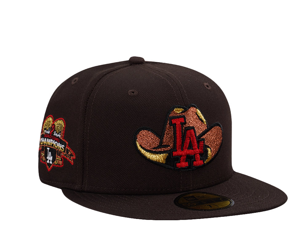 New Era Los Angeles Dodgers Back to Back Champions Burnt Wood Prime Edition 59Fifty Fitted Gorra