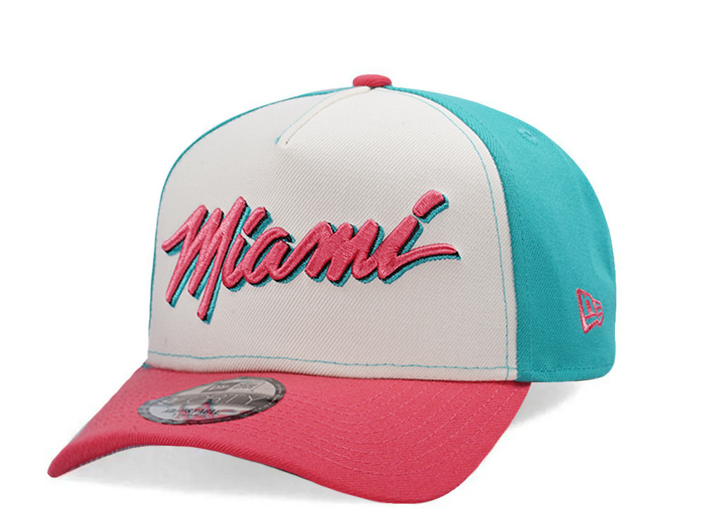 New Era Miami Heat Coral Two Tone Edition 9Forty A Frame Snapback Gorra