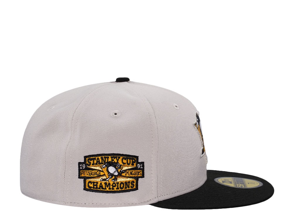 New Era Pittsburgh Penguins Stanley Cup Champions 1991 Stone Two Tone Edition 59Fifty Fitted Gorra