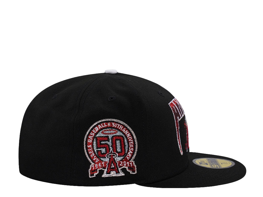 New Era Anaheim Angels 50th Anniversary Black Prime Edition 59Fifty Fitted Gorra