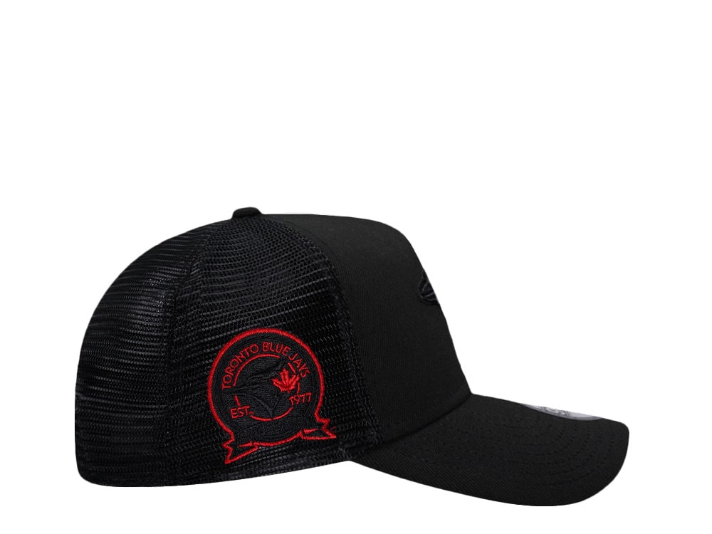 New Era Toronto Blue Jays Black Red 40th Anniversary Trucker 9Forty A Frame Snapback Gorra