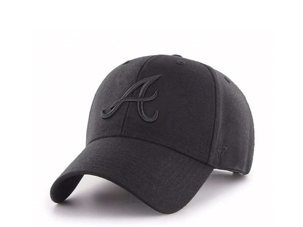 47Brand Atlanta Braves Black on Black Classic Snapback Gorra