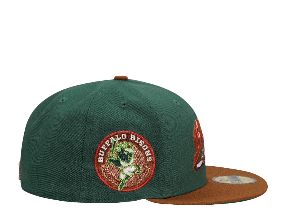 New Era Buffalo Bisons Green Copper Metallic Elite Two Tone Edition 59Fifty Fitted Gorra