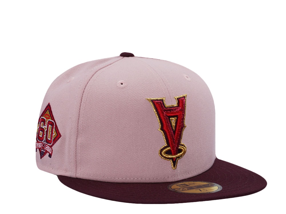 New Era Anaheim Angels 60th Anniversary Pinkrouge Two Tone Edition 59Fifty Fitted Gorra