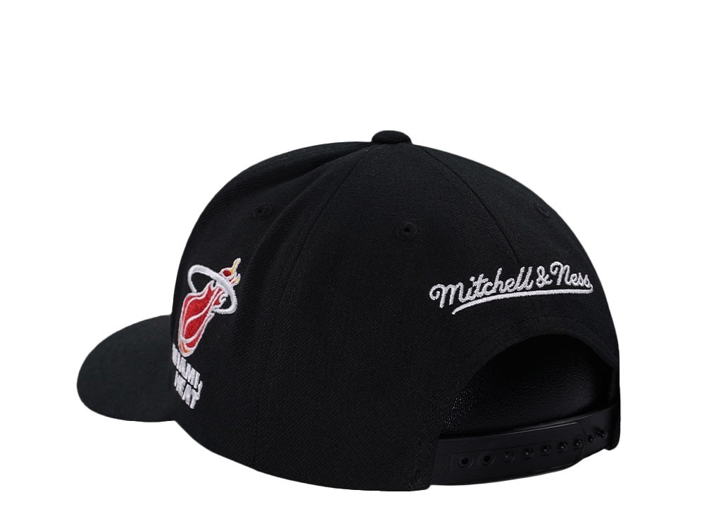 Mitchell & Ness Miami Heat Hardwood Classic Pro Crown Fit Black Snapback Gorra