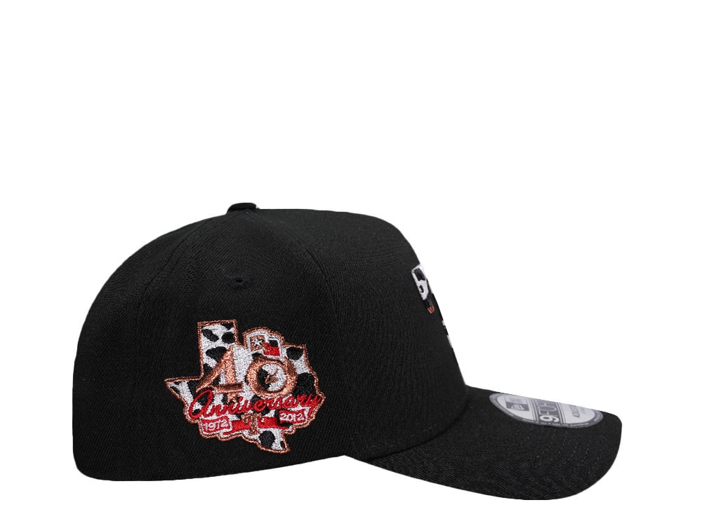 New Era Texas Rangers 40th Anniversary Cow Black Prime Edition 9Forty A Frame Snapback Gorra