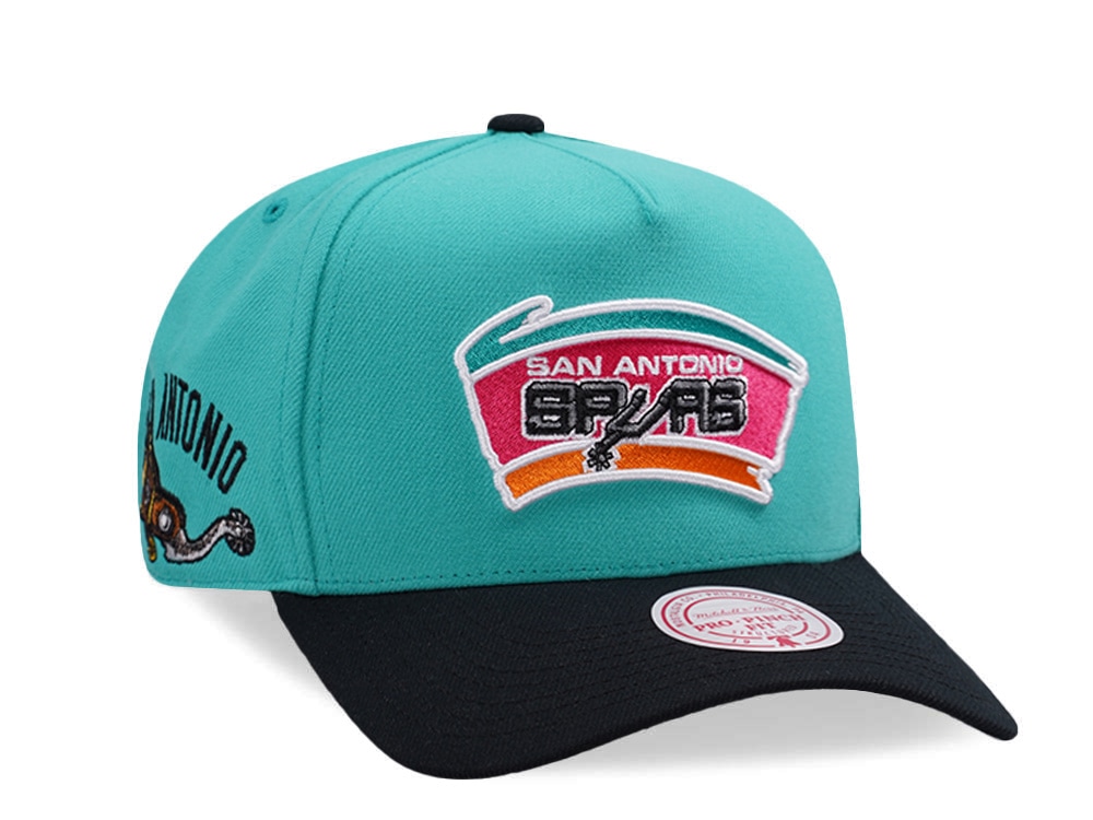 Mitchell & Ness San Antonio Spurs NBA In The City Teal Edition Pro Pinch Fit Snapback Gorra