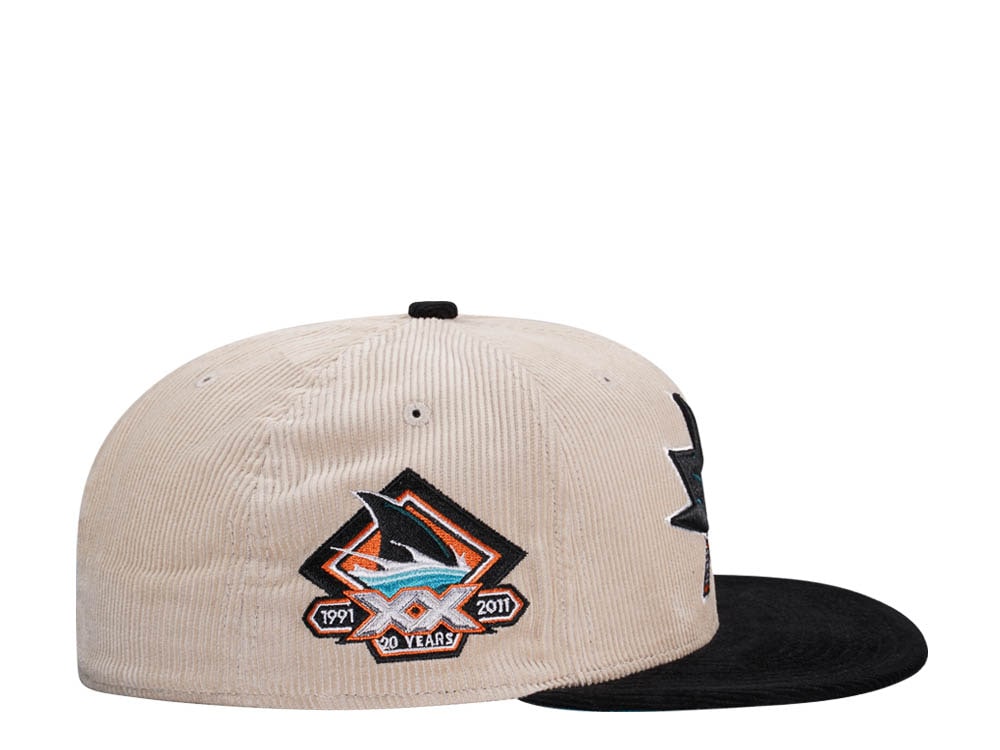 Mitchell & Ness San Jose Sharks 20th Anniversary Two Tone Cord Edition Dynasty Fitted Gorra