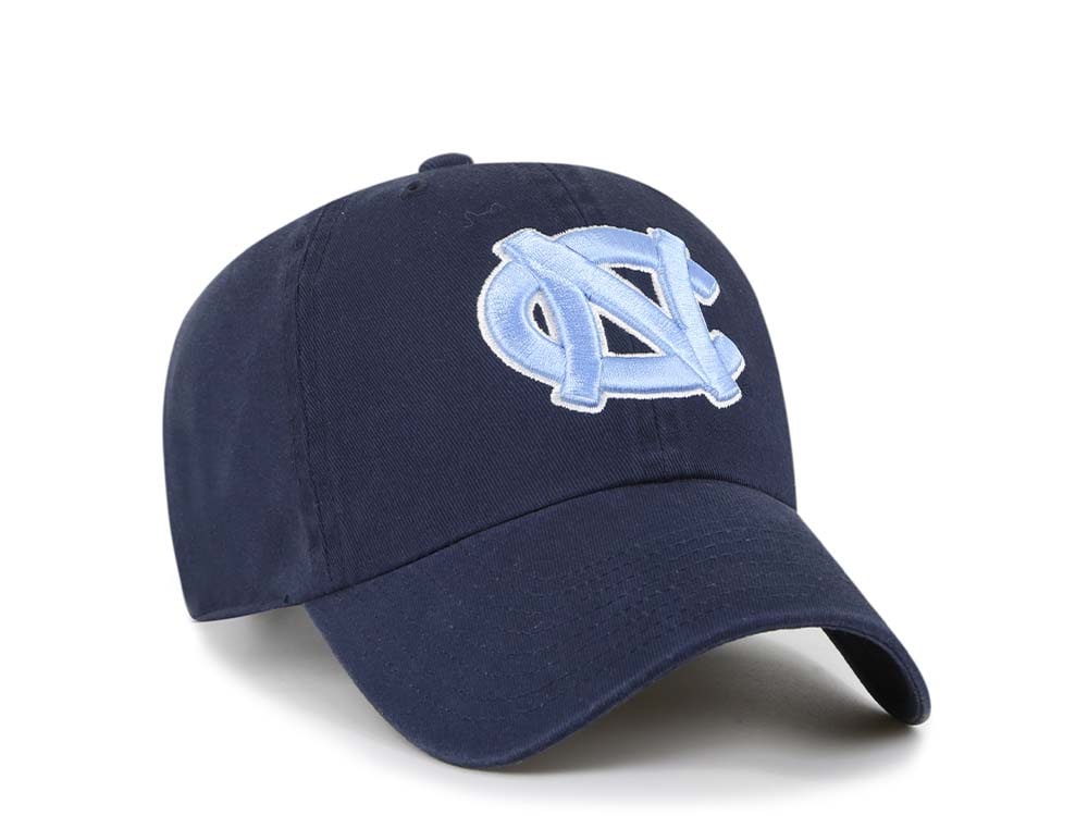 47Brand North Carolina Tar Heels Navy Clean Up Strapback Gorra