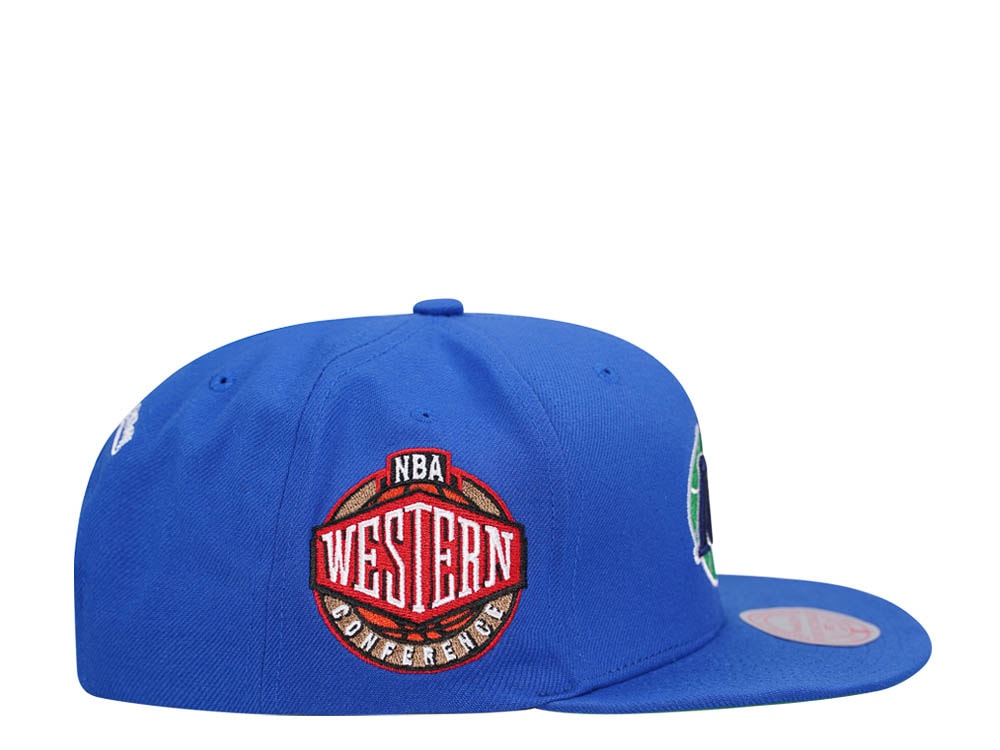 Mitchell & Ness Dallas Mavericks Conference Patch Blue Snapback Gorra