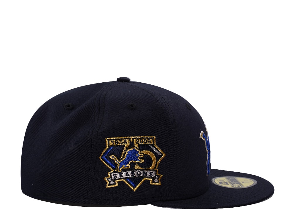 New Era Detroit Lions 75th Anniversary Navy Prime Edition 59Fifty Fitted Gorra