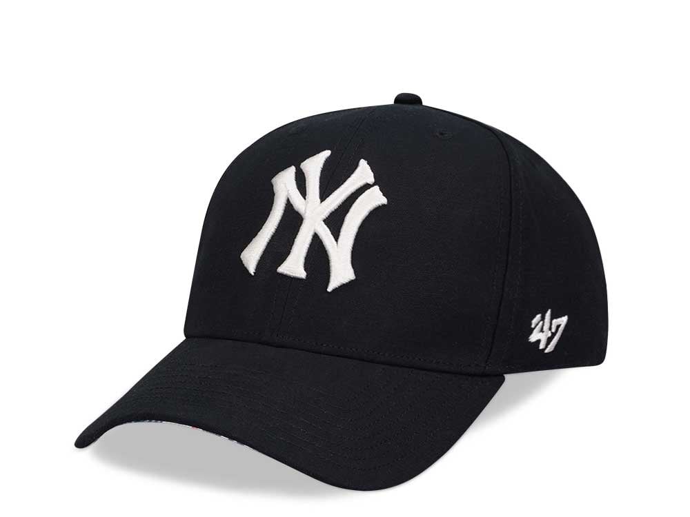 47Brand New York Yankees Black Coastal Floral Under MVP Snapback Gorra