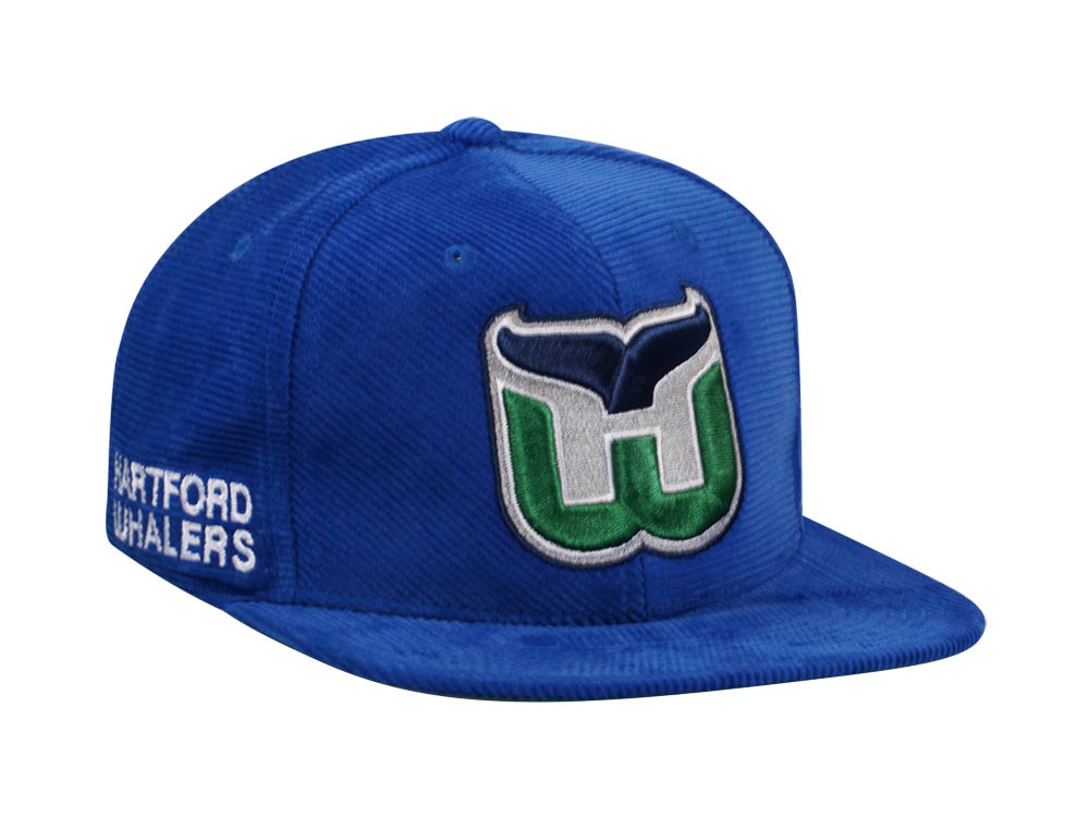 Mitchell & Ness Hartford Whalers Blue Cord Vintage Snapback Gorra