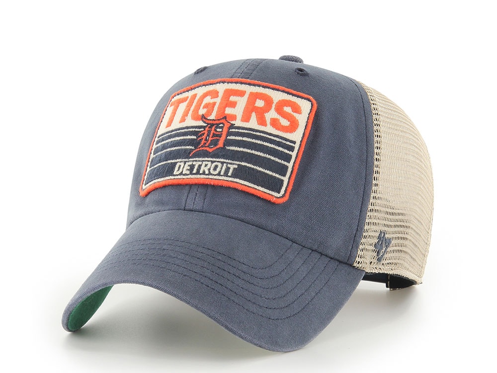 47Brand Detroit Tigers Vintage Navy Four Stroke Edition Trucker Clean Up Snapback Gorra